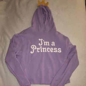 cropped i’m a princess hoodie with crown